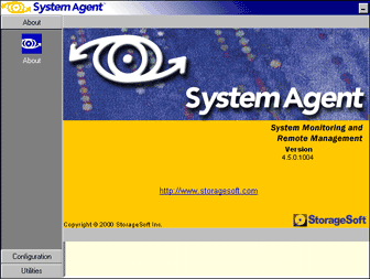 The System Agent ''Welcome'' screen