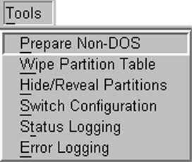 Tools menu